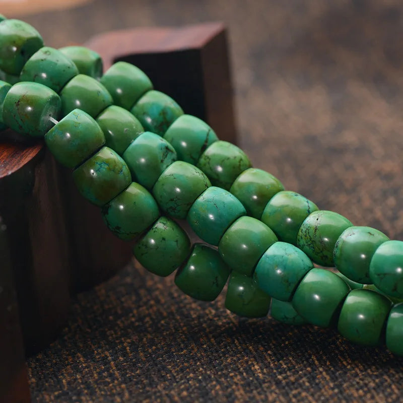 Natural Vintage Turquoise Beads 11x13mm Drum Shape