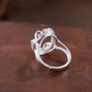 Adjustable Sterling Silver Ring Base Blank for 12x16mm Oval Setting