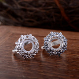 925 Silver Flower Shape Ring Base Adjustable Sterling Silver Ring Setting