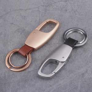 Jobon Couple Key Chain Classic Leather for Key Ring Holder Gift