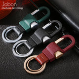 Jobon Men Key Chain Custom Leather Key Ring Holder Gift Carbine Jewelry