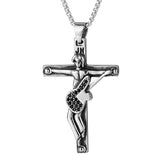 Johnny Hallyday Guitar Cross Pendant Punk Stainless Steel Necklace