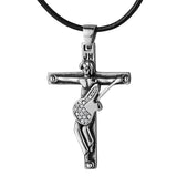 Johnny Hallyday Guitar Cross Pendant Punk Stainless Steel Necklace