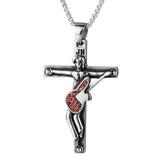 Johnny Hallyday Guitar Cross Pendant Punk Stainless Steel Necklace