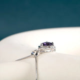 Joiahome Silver 925 Purple CZ Necklace for Women