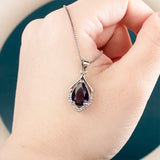Joiahome Silver 925 Purple CZ Necklace for Women