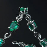 925 Silver Bracelet Caibao Series Emerald Bead Bracelet