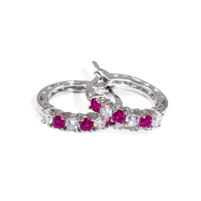 925 Silver Earrings Round Sapphire Gemstones Fine Jewelry Wedding Party