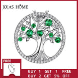 925 Silver Necklace Green Tree of Life Pendant Jewelry