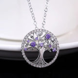 925 Silver Necklace Green Tree of Life Pendant Jewelry