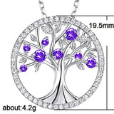 925 Silver Necklace Green Tree of Life Pendant Jewelry