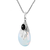 Moonstone Teardrop Water Drop Pear Necklace 925 Sterling Silver Pendant