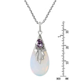 Moonstone Teardrop Water Drop Pear Necklace 925 Sterling Silver Pendant