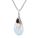 Moonstone Teardrop Water Drop Pear Necklace 925 Sterling Silver Pendant