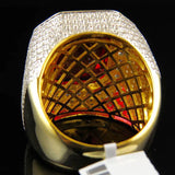 925 Silver Square Ruby Men's Ring Anniversary Gift Size 8-12