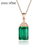 925 Silver Emerald Necklace for Women Wedding Jewelry