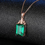 925 Silver Emerald Necklace for Women Wedding Jewelry