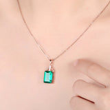 925 Silver Emerald Necklace for Women Wedding Jewelry