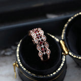 925 Silver Women's Ring European American Princess Rose Ruby Engagement