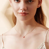 925 Silver Rose Love Crown Amethyst Pendant Necklace