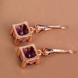 925 Silver Earrings Amethyst Rose Formula Shape