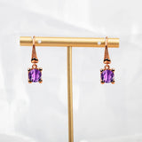 925 Silver Earrings Amethyst Rose Formula Shape