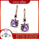 925 Silver Earrings Amethyst Rose Formula Shape