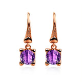 925 Silver Earrings Amethyst Rose Formula Shape