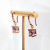 925 Silver Earrings Amethyst Rose Formula Shape