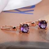 925 Silver Earrings Amethyst Rose Formula Shape