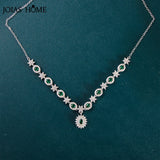 925 Silver Necklace with Round Emerald Gemstones