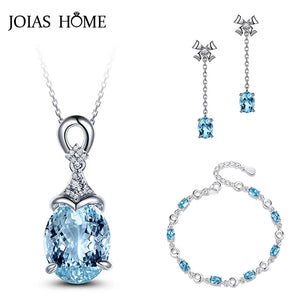 925 Silver Women Jewelry Set Necklace Earrings Bracelet for Wedding Party Gift