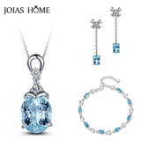 925 Silver Women Jewelry Set Necklace Earrings Bracelet for Wedding Party Gift