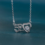 Heart Pendant Women's Silver Necklace Micro Paved Zircon Wing Jewelry