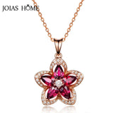 Classic Red Ruby Pendant Necklace Gemstone Silver 925 Jewelry