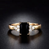 Silver Ring With Square Gemstones Size 6-10
