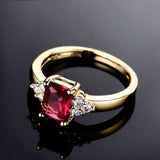 Silver Ring With Square Gemstones Size 6-10