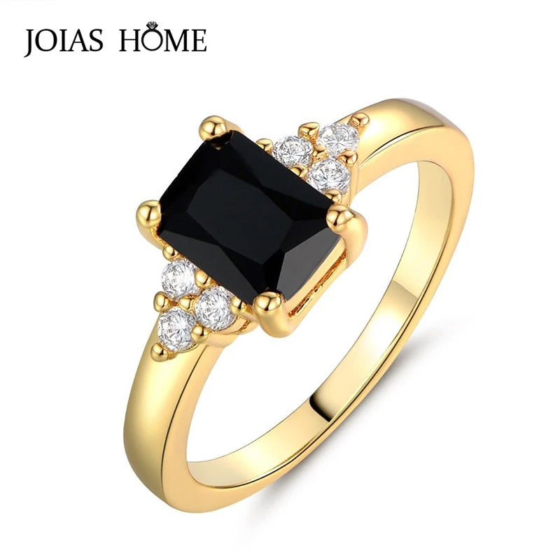 Silver Ring With Square Gemstones Size 6-10
