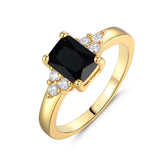 Silver Ring With Square Gemstones Size 6-10