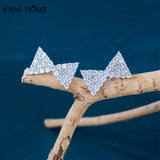 Delicate Bowknot Earrings For Women Silver 925 Jewelry Ear-studs