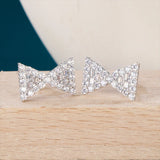 Delicate Bowknot Earrings For Women Silver 925 Jewelry Ear-studs