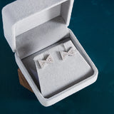 Delicate Bowknot Earrings For Women Silver 925 Jewelry Ear-studs