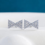Delicate Bowknot Earrings For Women Silver 925 Jewelry Ear-studs