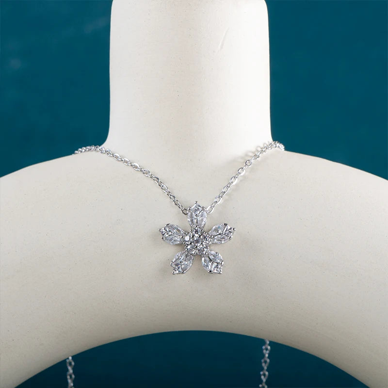 INS FlowerSilver 925 Neck Chain Charm Fine Jewelry