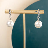 Women's Shell Pearl Hoop Earrings Fine Jewelry for Party