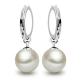 Women's Shell Pearl Hoop Earrings Fine Jewelry for Party