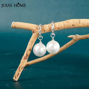 Women's Shell Pearl Hoop Earrings Fine Jewelry for Party