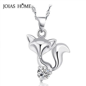 925 Silver Fox Pendant Clavicle Necklace Gift