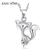925 Silver Fox Pendant Clavicle Necklace Gift