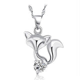925 Silver Fox Pendant Clavicle Necklace Gift